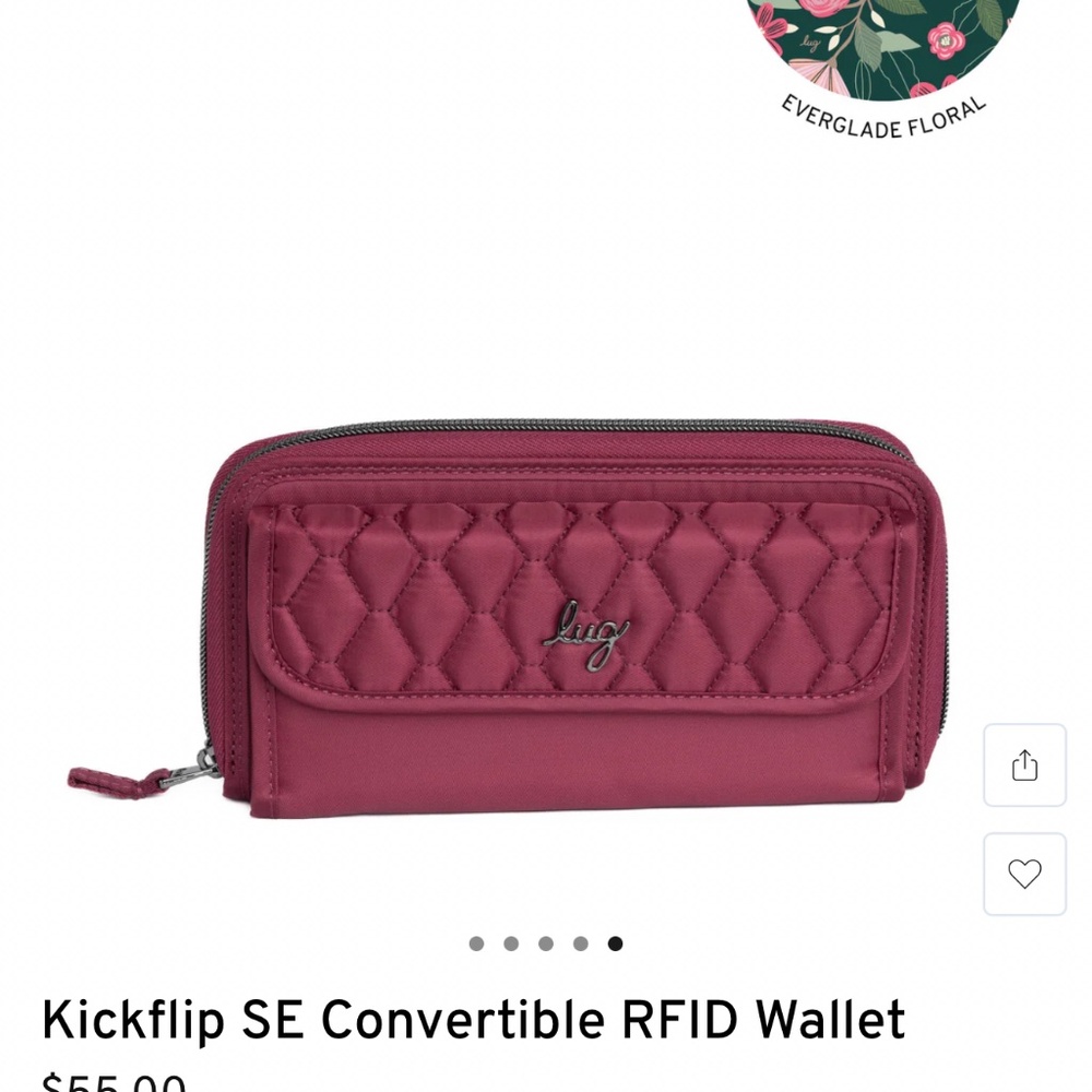 Lug Kickflip SE Crossbody Wallet~Raspberry~NWT - Picture 8 of 12